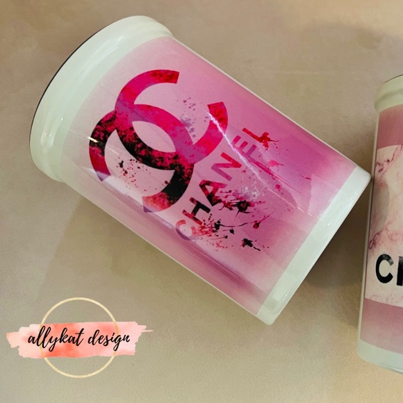 Designer Inspired Ceramic Makeup Brush Holder - BLACK Design - Picture 4 of 9